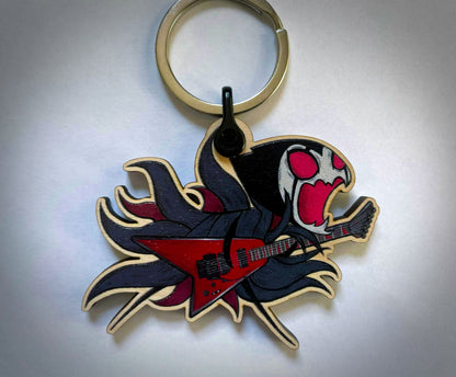 Wooden HK Character Guitar Keychain