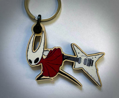 Wooden HK Character Guitar Keychain