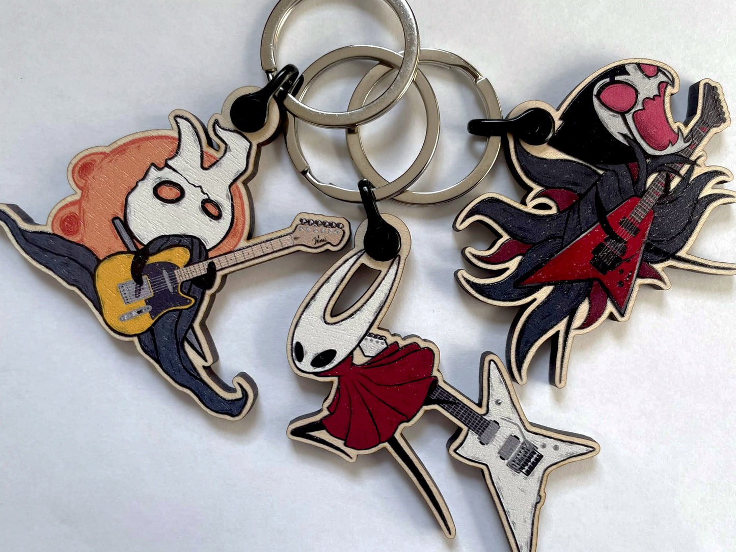 Wooden HK Character Guitar Keychain